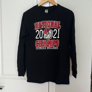 NWOT University of Georgia 2021 National Championship Long Sleeve Tee Small